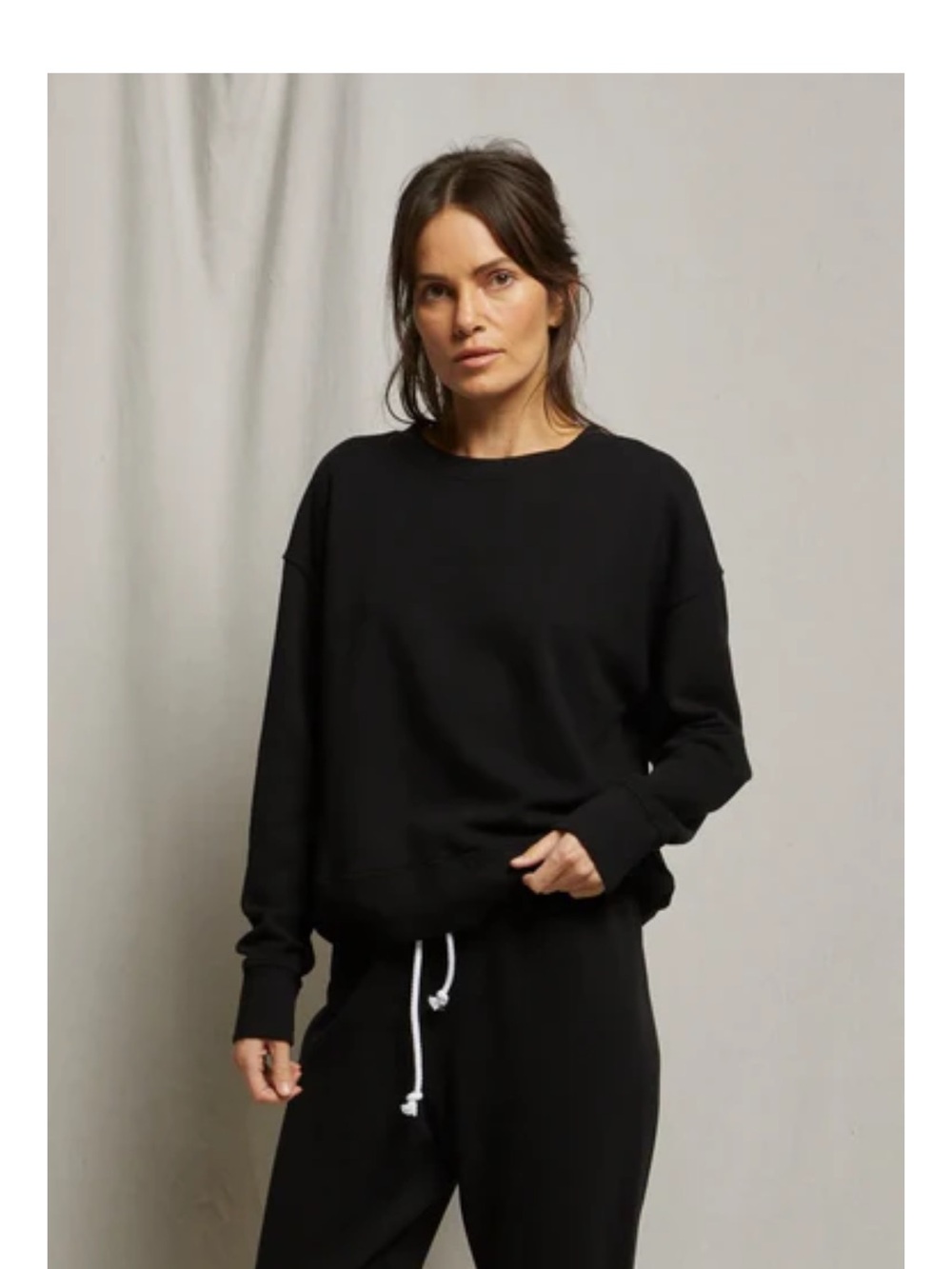 perfectwhitetee Tyler Black French terry  Crewneck Sweatshirt